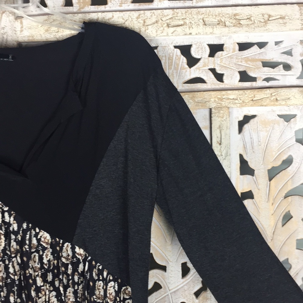 Zara Fringed Colorblock Patchwork Pullover Top - image 5